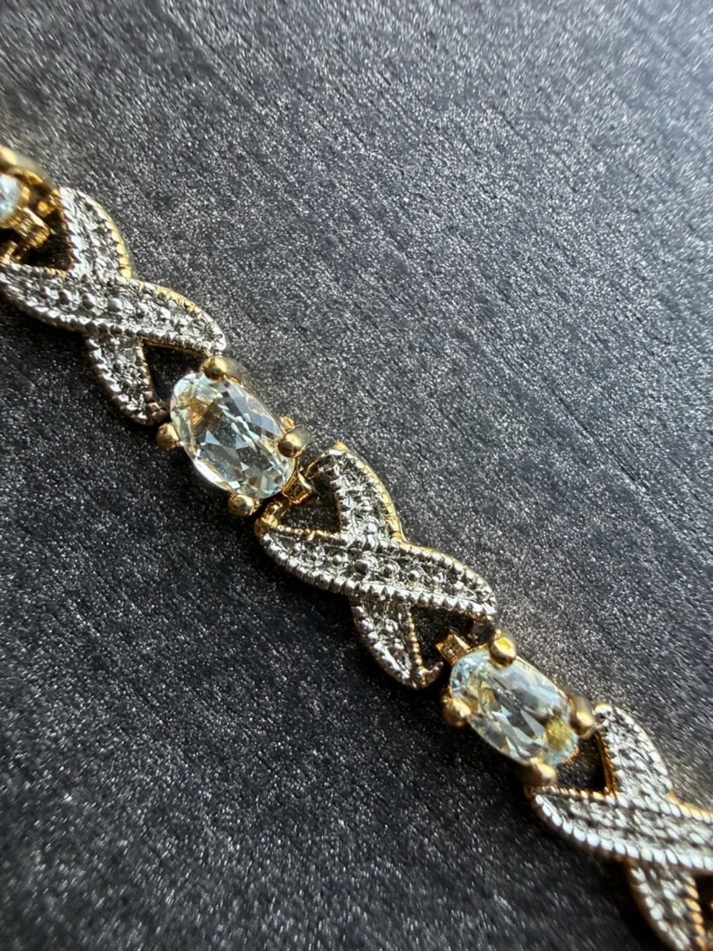 925 Gold Crystal X-Link Bracelet - Women Jewelry Bracelets